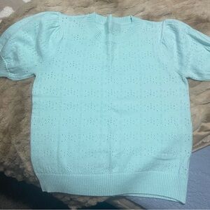 Amazon Women's Light Blue Crew Neck Sweater